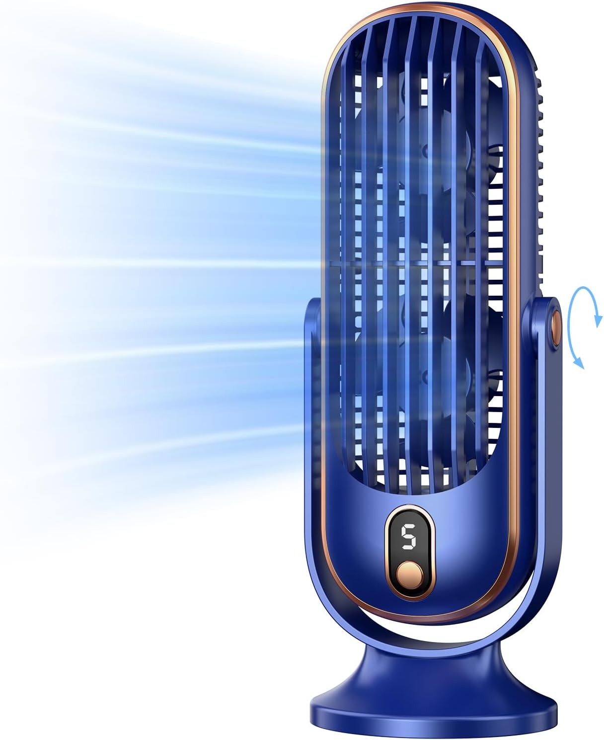 USB Portable Tower Fan – Bladeless Desktop Cooling Fan | Rechargeable, Quiet & Compact