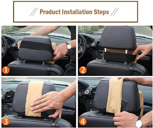 Car Seat Headrest Neck Pillow – Memory Foam Neck Support Cushion, Adjustable Head Rest Pad