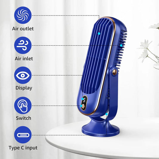 USB Portable Tower Fan – Bladeless Desktop Cooling Fan | Rechargeable, Quiet & Compact