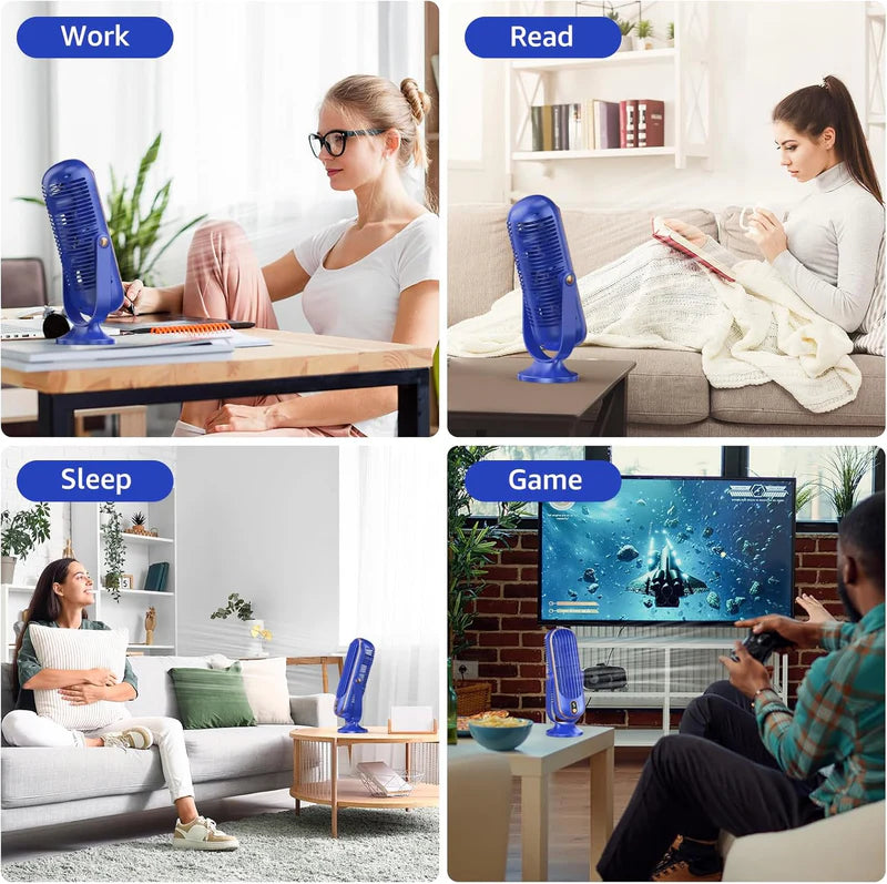 USB Portable Tower Fan – Bladeless Desktop Cooling Fan | Rechargeable, Quiet & Compact