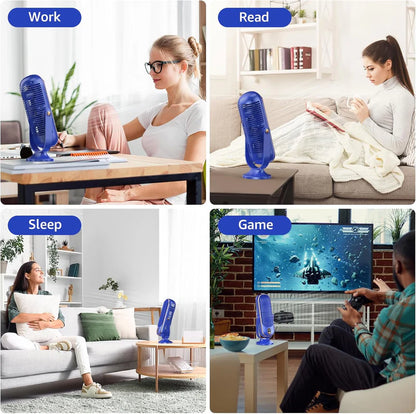 USB Portable Tower Fan – Bladeless Desktop Cooling Fan | Rechargeable, Quiet & Compact