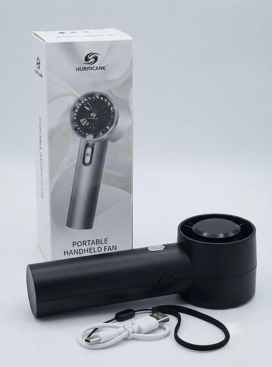 Portable Hurricane Handheld Fan – Rechargeable High-Speed Mini Cooling Fan