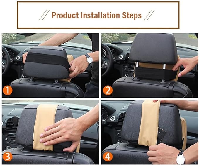 Car Seat Headrest Neck Pillow – Memory Foam Neck Support Cushion, Adjustable Head Rest Pad