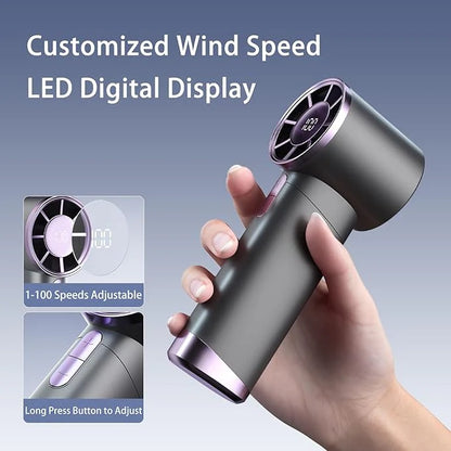 Portable Hurricane Handheld Fan – Rechargeable High-Speed Mini Cooling Fan